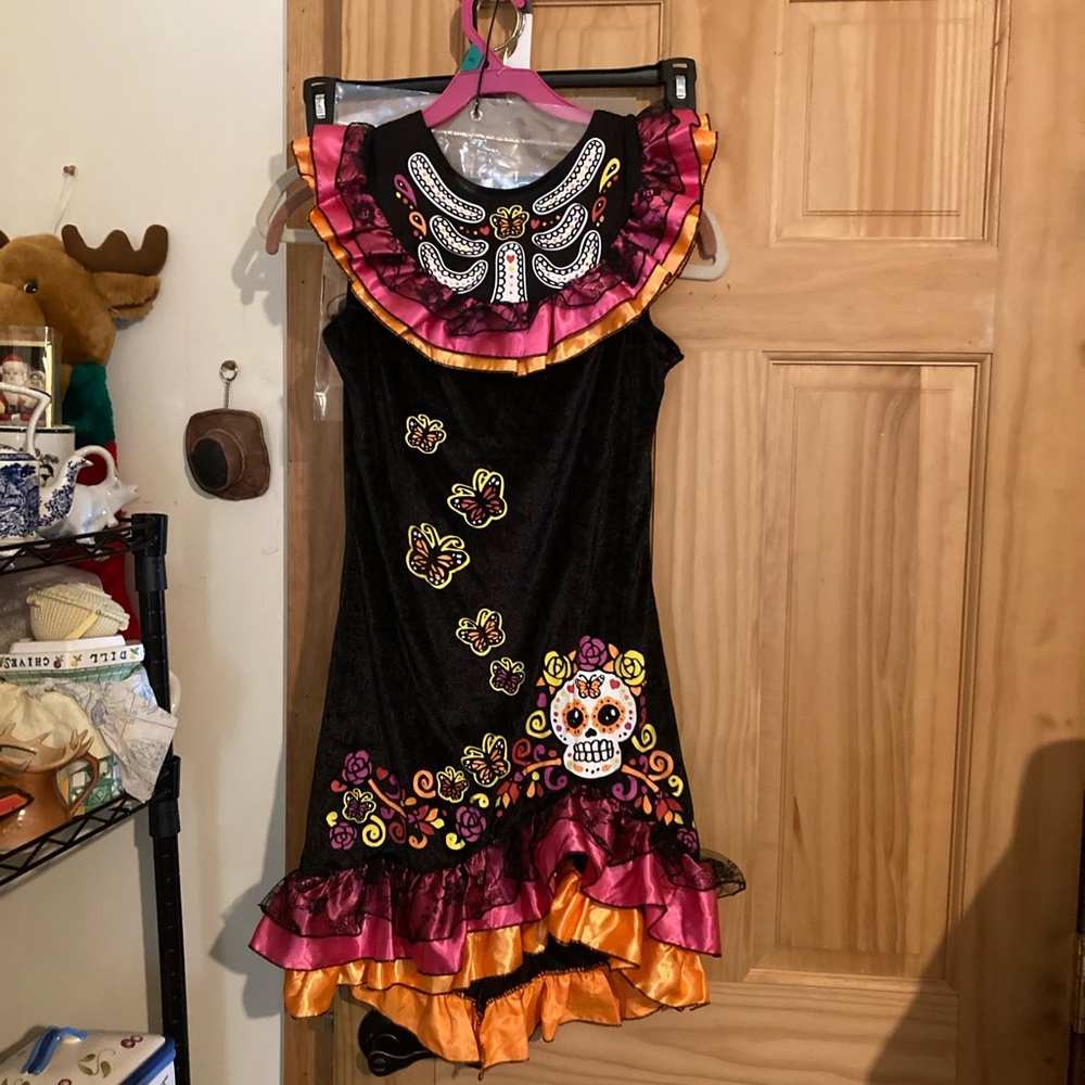 Walmart young girls Sugar Skull senorita costume